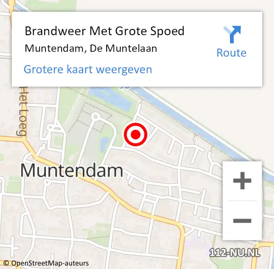 Locatie op kaart van de 112 melding: Brandweer Met Grote Spoed Naar Muntendam, De Muntelaan op 15 september 2022 22:29