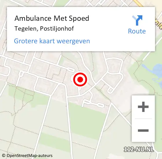 Locatie op kaart van de 112 melding: Ambulance Met Spoed Naar Tegelen, Postiljonhof op 29 juli 2014 13:22