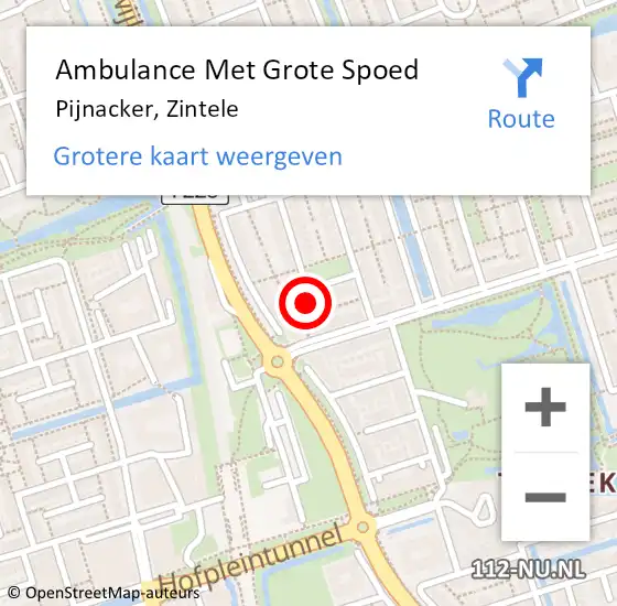 Locatie op kaart van de 112 melding: Ambulance Met Grote Spoed Naar Pijnacker, Zintele op 16 september 2022 01:52