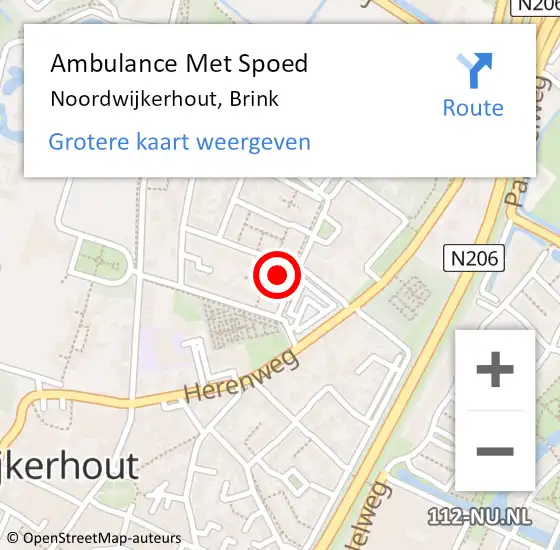 Locatie op kaart van de 112 melding: Ambulance Met Spoed Naar Noordwijkerhout, Brink op 16 september 2022 03:26