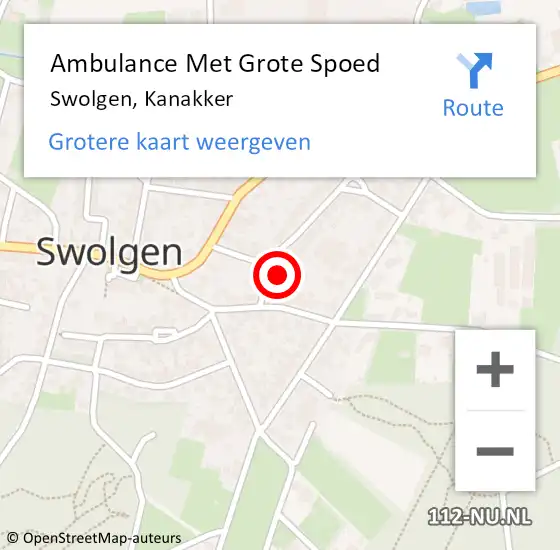 Locatie op kaart van de 112 melding: Ambulance Met Grote Spoed Naar Swolgen, Kanakker op 29 juli 2014 13:32