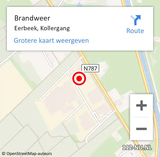 Locatie op kaart van de 112 melding: Brandweer Eerbeek, Kollergang op 16 september 2022 09:35