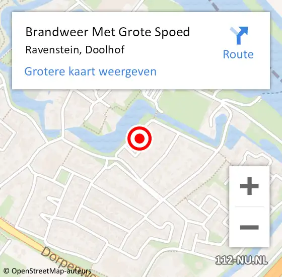 Locatie op kaart van de 112 melding: Brandweer Met Grote Spoed Naar Ravenstein, Doolhof op 16 september 2022 10:06