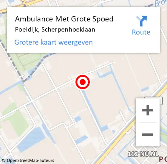 Locatie op kaart van de 112 melding: Ambulance Met Grote Spoed Naar Poeldijk, Scherpenhoeklaan op 16 september 2022 10:56