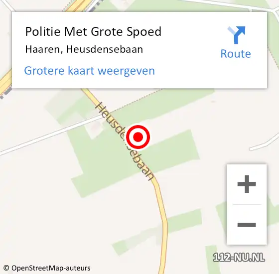 Locatie op kaart van de 112 melding: Politie Met Grote Spoed Naar Haaren, Heusdensebaan op 16 september 2022 14:50