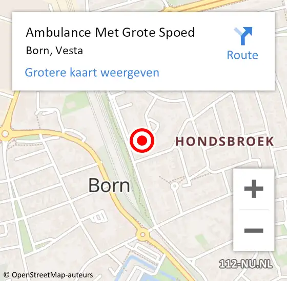 Locatie op kaart van de 112 melding: Ambulance Met Grote Spoed Naar Born, Vesta op 29 juli 2014 13:56