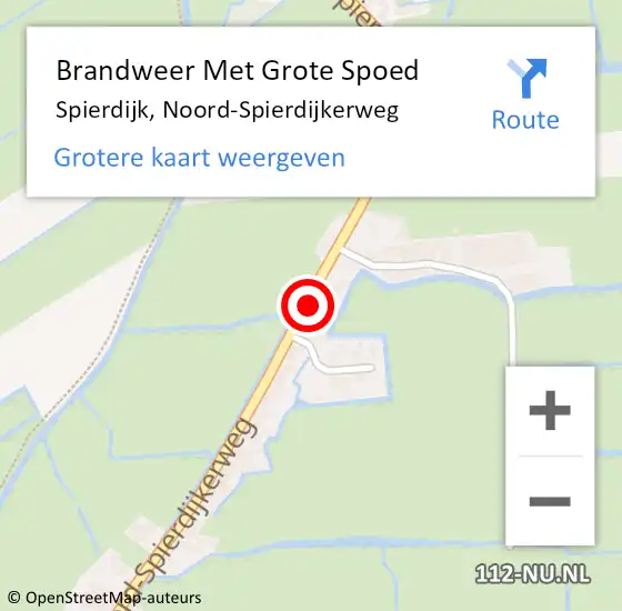 Locatie op kaart van de 112 melding: Brandweer Met Grote Spoed Naar Spierdijk, Noord-Spierdijkerweg op 16 september 2022 15:41