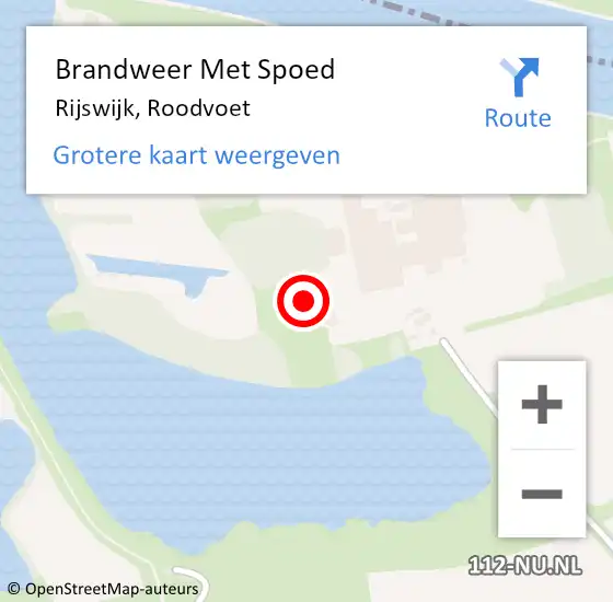 Locatie op kaart van de 112 melding: Brandweer Met Spoed Naar Rijswijk, Roodvoet op 16 september 2022 17:26