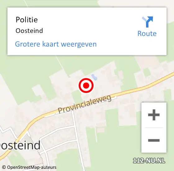 Locatie op kaart van de 112 melding: Politie Oosteind op 16 september 2022 18:28