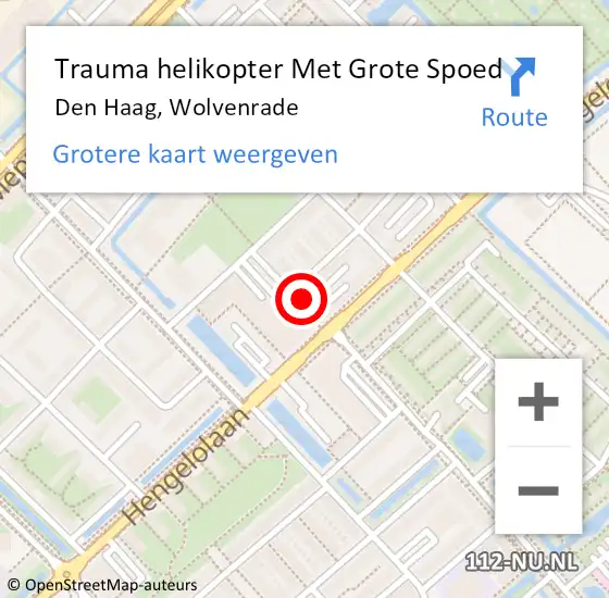 Locatie op kaart van de 112 melding: Trauma helikopter Met Grote Spoed Naar Den Haag, Wolvenrade op 16 september 2022 19:16