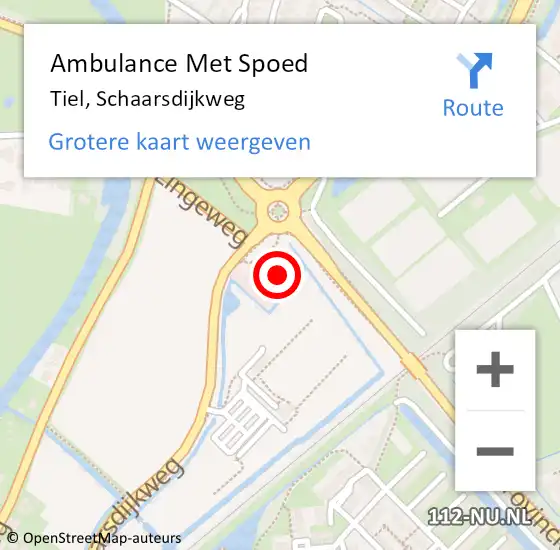 Locatie op kaart van de 112 melding: Ambulance Met Spoed Naar Tiel, Schaarsdijkweg op 16 september 2022 19:38