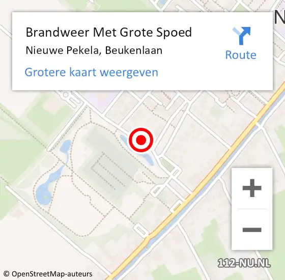 Locatie op kaart van de 112 melding: Brandweer Met Grote Spoed Naar Nieuwe Pekela, Beukenlaan op 16 september 2022 21:24