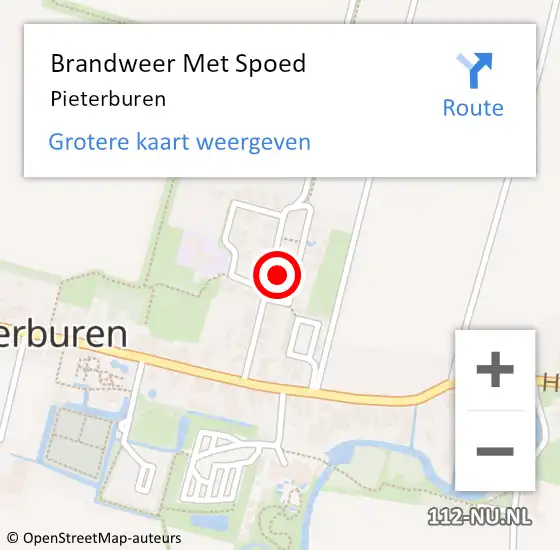 Locatie op kaart van de 112 melding: Brandweer Met Spoed Naar Pieterburen op 16 september 2022 22:17