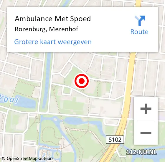 Locatie op kaart van de 112 melding: Ambulance Met Spoed Naar Rozenburg, Mezenhof op 16 september 2022 22:35