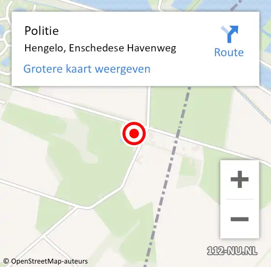 Locatie op kaart van de 112 melding: Politie Hengelo, Enschedese Havenweg op 16 september 2022 22:53