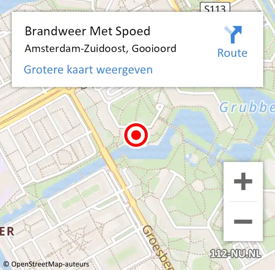 Locatie op kaart van de 112 melding: Brandweer Met Spoed Naar Amsterdam-Zuidoost, Gooioord op 16 september 2022 22:54