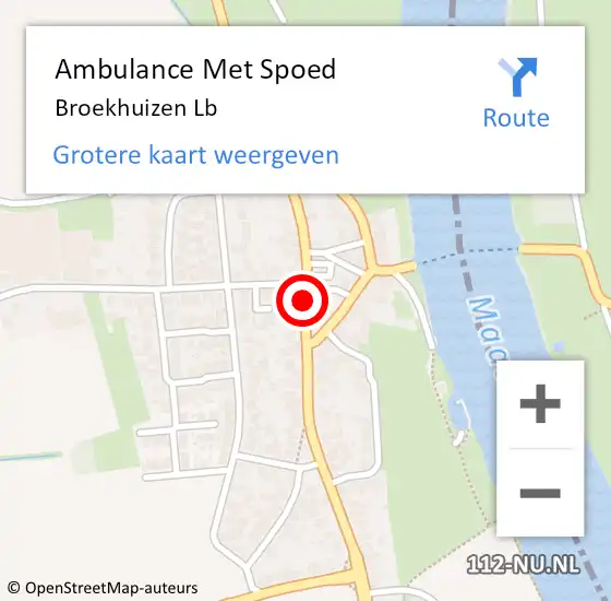 Locatie op kaart van de 112 melding: Ambulance Met Spoed Naar Broekhuizen Lb op 29 juli 2014 14:28