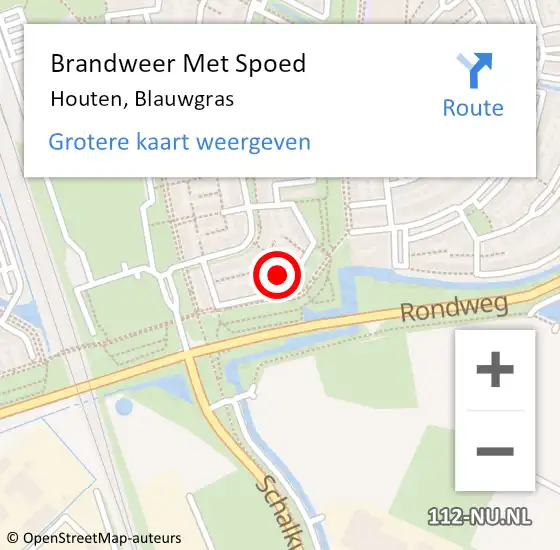 Locatie op kaart van de 112 melding: Brandweer Met Spoed Naar Houten, Blauwgras op 16 september 2022 23:15