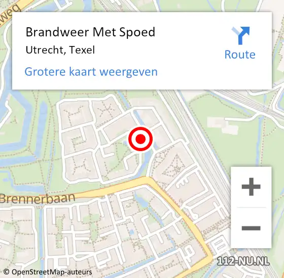 Locatie op kaart van de 112 melding: Brandweer Met Spoed Naar Utrecht, Texel op 17 september 2022 00:02