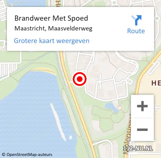 Locatie op kaart van de 112 melding: Brandweer Met Spoed Naar Maastricht, Maasvelderweg op 17 september 2022 00:53