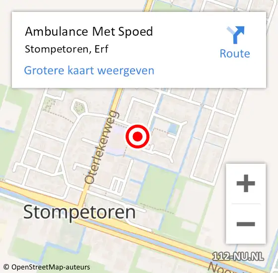 Locatie op kaart van de 112 melding: Ambulance Met Spoed Naar Stompetoren, Erf op 29 juli 2014 14:41