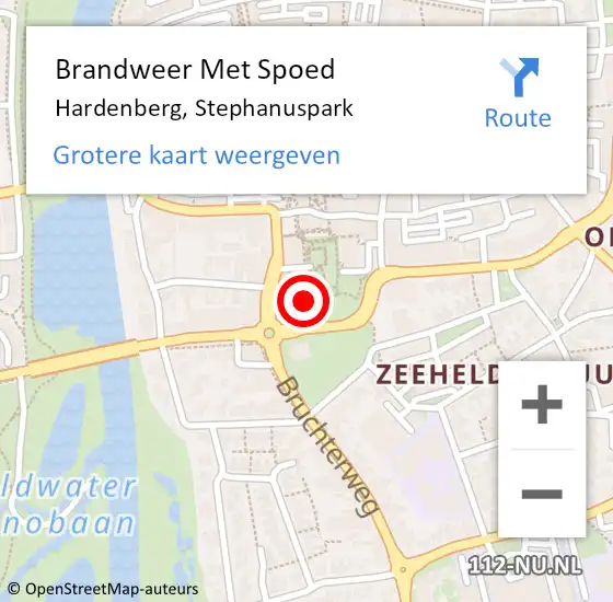 Locatie op kaart van de 112 melding: Brandweer Met Spoed Naar Hardenberg, Stephanuspark op 17 september 2022 03:15