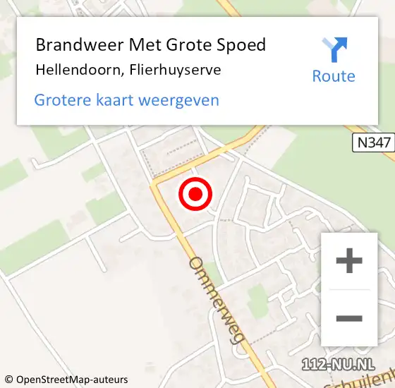 Locatie op kaart van de 112 melding: Brandweer Met Grote Spoed Naar Hellendoorn, Flierhuyserve op 17 september 2022 05:29