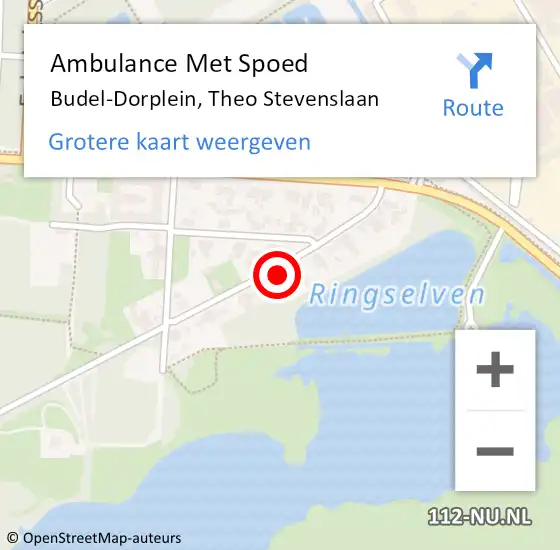 Locatie op kaart van de 112 melding: Ambulance Met Spoed Naar Budel-Dorplein, Theo Stevenslaan op 17 september 2022 10:28