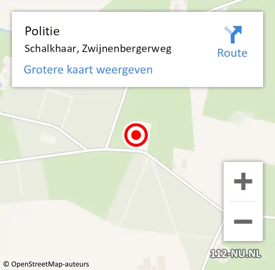 Locatie op kaart van de 112 melding: Politie Schalkhaar, Zwijnenbergerweg op 17 september 2022 10:29