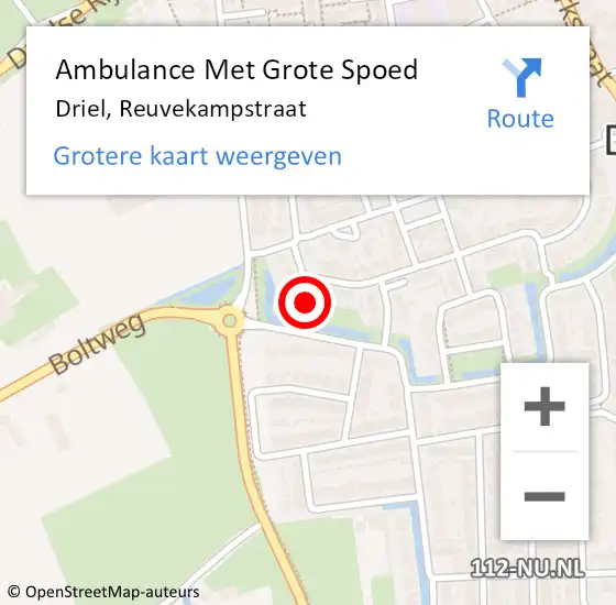 Locatie op kaart van de 112 melding: Ambulance Met Grote Spoed Naar Driel, Reuvekampstraat op 17 september 2022 10:31