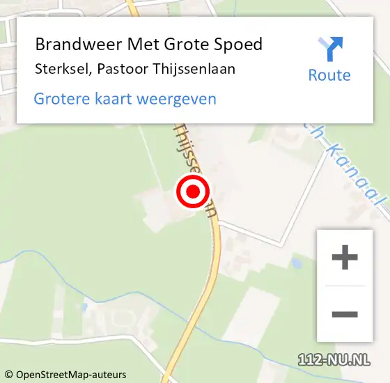 Locatie op kaart van de 112 melding: Brandweer Met Grote Spoed Naar Sterksel, Pastoor Thijssenlaan op 17 september 2022 11:09