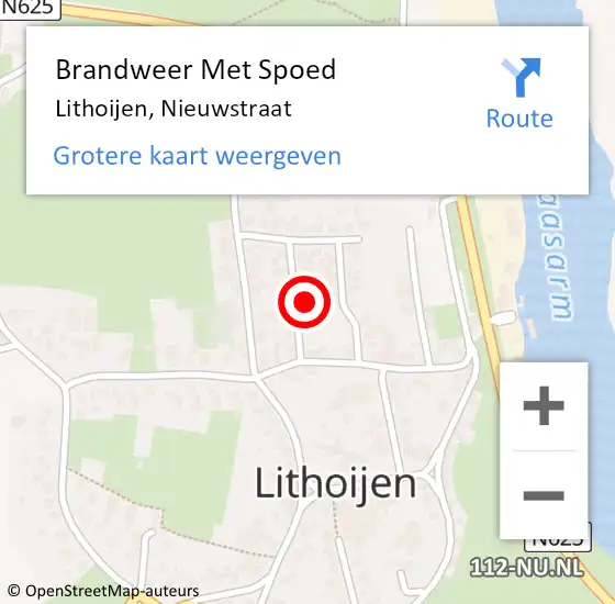 Locatie op kaart van de 112 melding: Brandweer Met Spoed Naar Lithoijen, Nieuwstraat op 17 september 2022 11:14