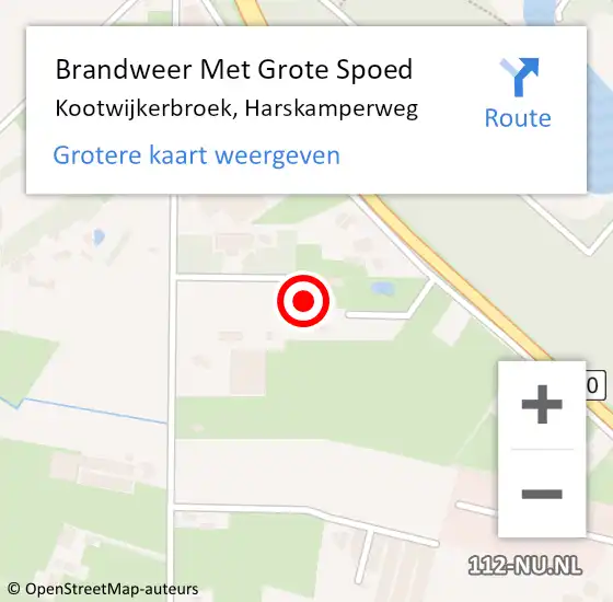 Locatie op kaart van de 112 melding: Brandweer Met Grote Spoed Naar Kootwijkerbroek, Harskamperweg op 17 september 2022 12:15