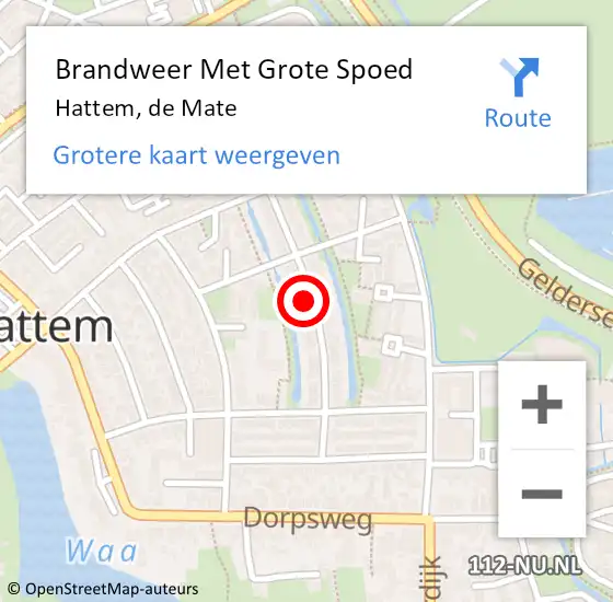 Locatie op kaart van de 112 melding: Brandweer Met Grote Spoed Naar Hattem, de Mate op 17 september 2022 12:32