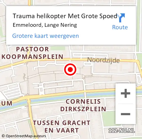 Locatie op kaart van de 112 melding: Trauma helikopter Met Grote Spoed Naar Emmeloord, Lange Nering op 17 september 2022 12:46