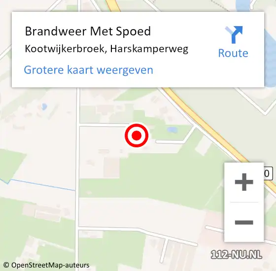 Locatie op kaart van de 112 melding: Brandweer Met Spoed Naar Kootwijkerbroek, Harskamperweg op 17 september 2022 12:50