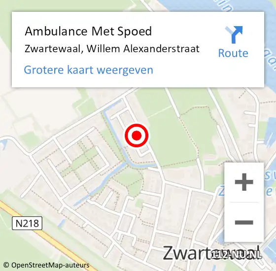 Locatie op kaart van de 112 melding: Ambulance Met Spoed Naar Zwartewaal, Willem Alexanderstraat op 17 september 2022 14:31