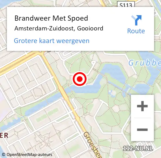 Locatie op kaart van de 112 melding: Brandweer Met Spoed Naar Amsterdam-Zuidoost, Gooioord op 17 september 2022 14:58