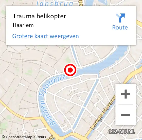 Locatie op kaart van de 112 melding: Trauma helikopter Haarlem op 17 september 2022 15:56