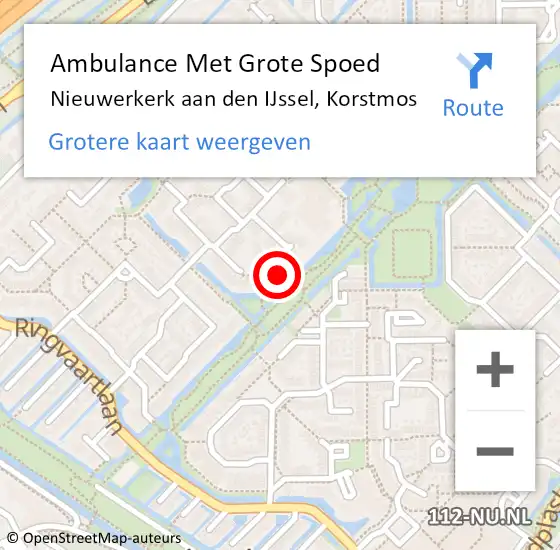 Locatie op kaart van de 112 melding: Ambulance Met Grote Spoed Naar Nieuwerkerk aan den IJssel, Korstmos op 17 september 2022 15:57