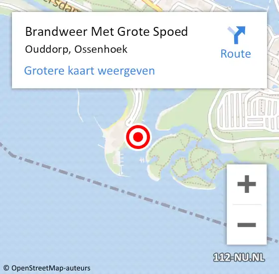 Locatie op kaart van de 112 melding: Brandweer Met Grote Spoed Naar Ouddorp, Ossenhoek op 17 september 2022 16:02