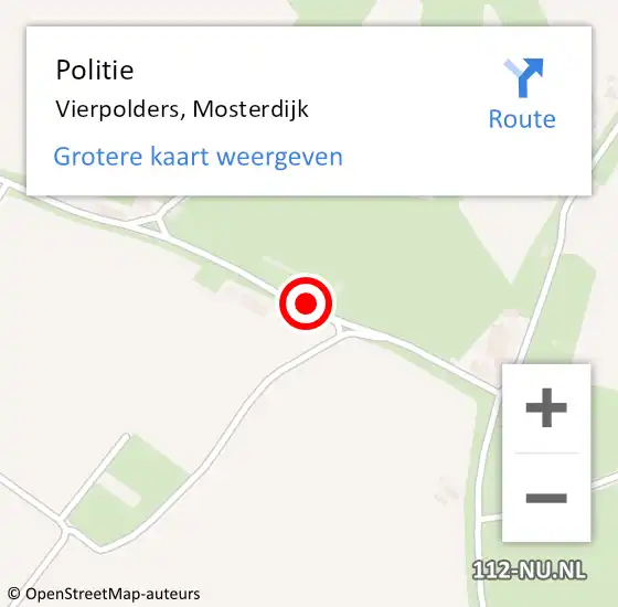 Locatie op kaart van de 112 melding: Politie Vierpolders, Mosterdijk op 17 september 2022 16:23