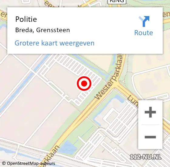 Locatie op kaart van de 112 melding: Politie Breda, Grenssteen op 17 september 2022 16:41