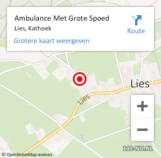 Locatie op kaart van de 112 melding: Ambulance Met Grote Spoed Naar Lies, Kathoek op 29 juli 2014 15:48