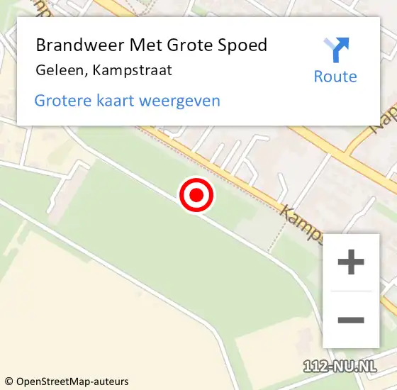 Locatie op kaart van de 112 melding: Brandweer Met Grote Spoed Naar Geleen, Kampstraat op 17 september 2022 19:19