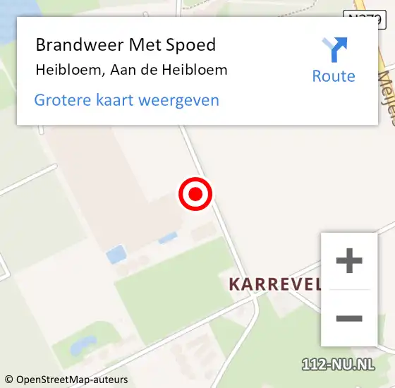 Locatie op kaart van de 112 melding: Brandweer Met Spoed Naar Heibloem, Aan de Heibloem op 17 september 2022 20:27