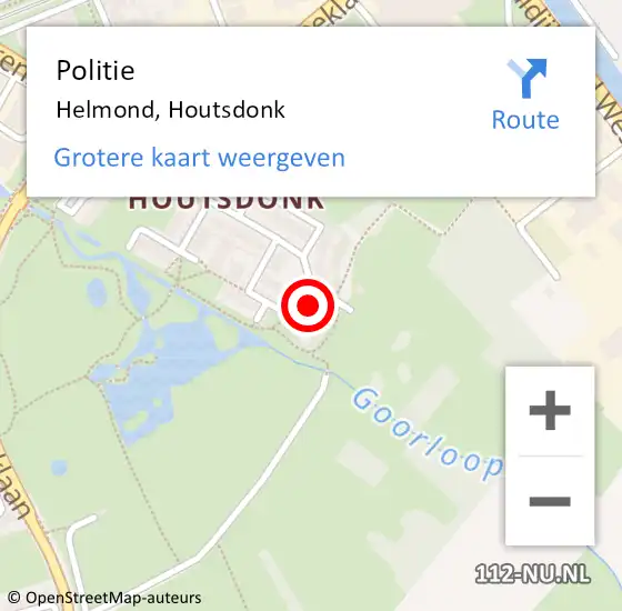 Locatie op kaart van de 112 melding: Politie Helmond, Houtsdonk op 17 september 2022 20:43