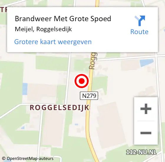 Locatie op kaart van de 112 melding: Brandweer Met Grote Spoed Naar Meijel, Roggelsedijk op 17 september 2022 20:57