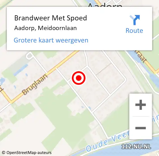 Locatie op kaart van de 112 melding: Brandweer Met Spoed Naar Aadorp, Meidoornlaan op 17 september 2022 21:03