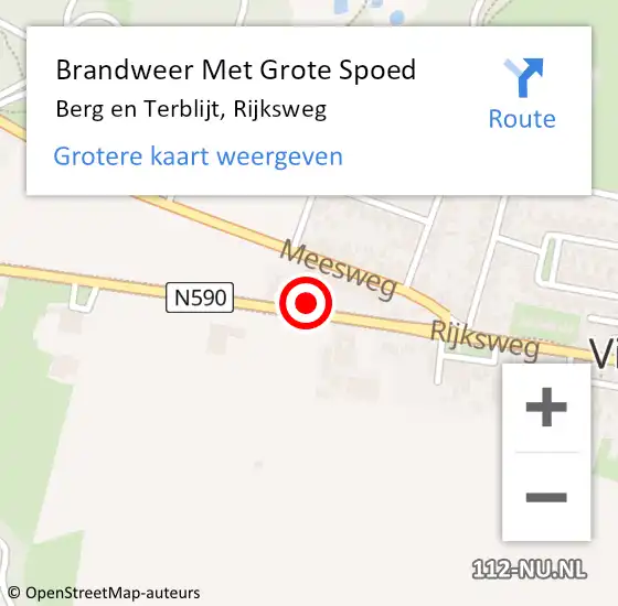 Locatie op kaart van de 112 melding: Brandweer Met Grote Spoed Naar Berg en Terblijt, Rijksweg op 17 september 2022 23:57